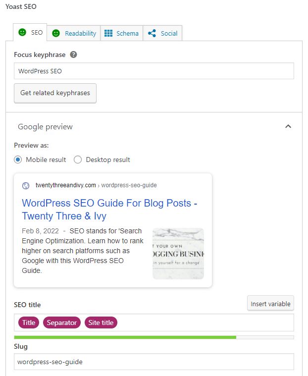 Yoast SEO WordPress